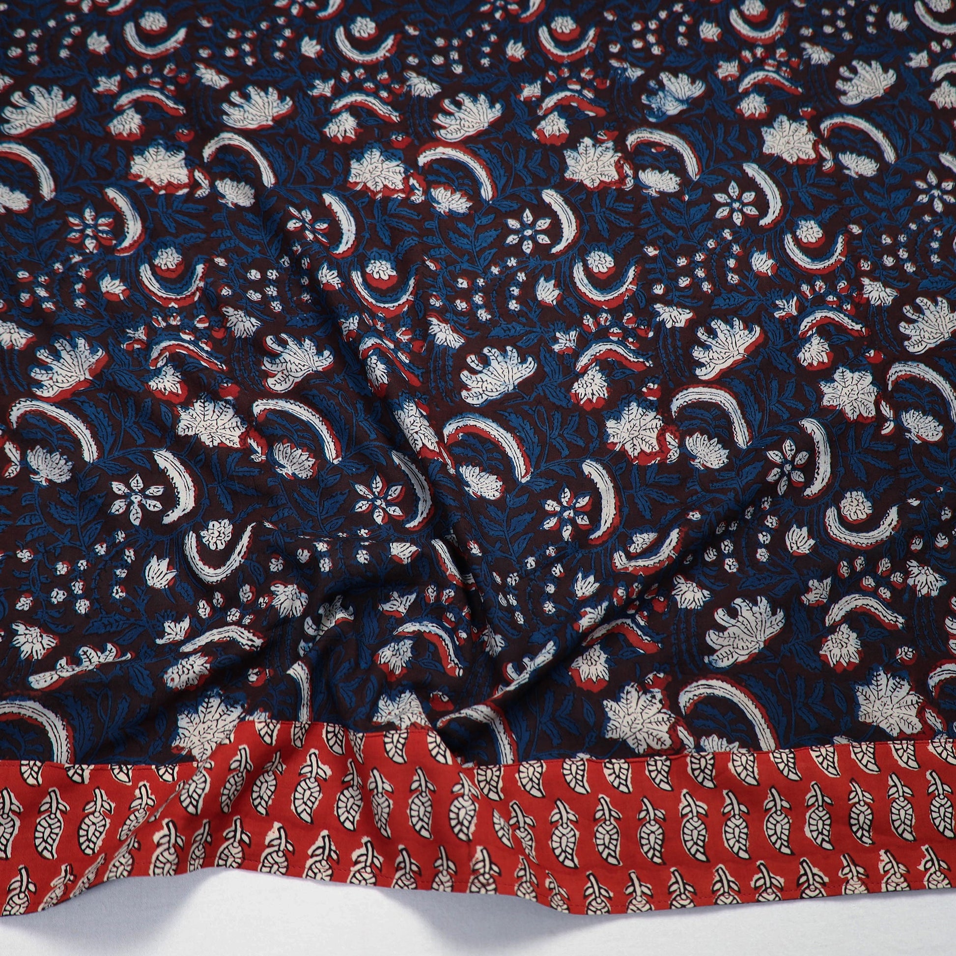 Blue - Block Printed Cotton Bagru Blouse Piece 25