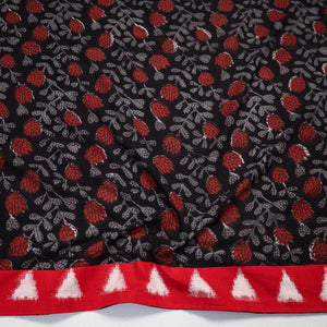Black - Block Printed Cotton Bagru Blouse Piece 24