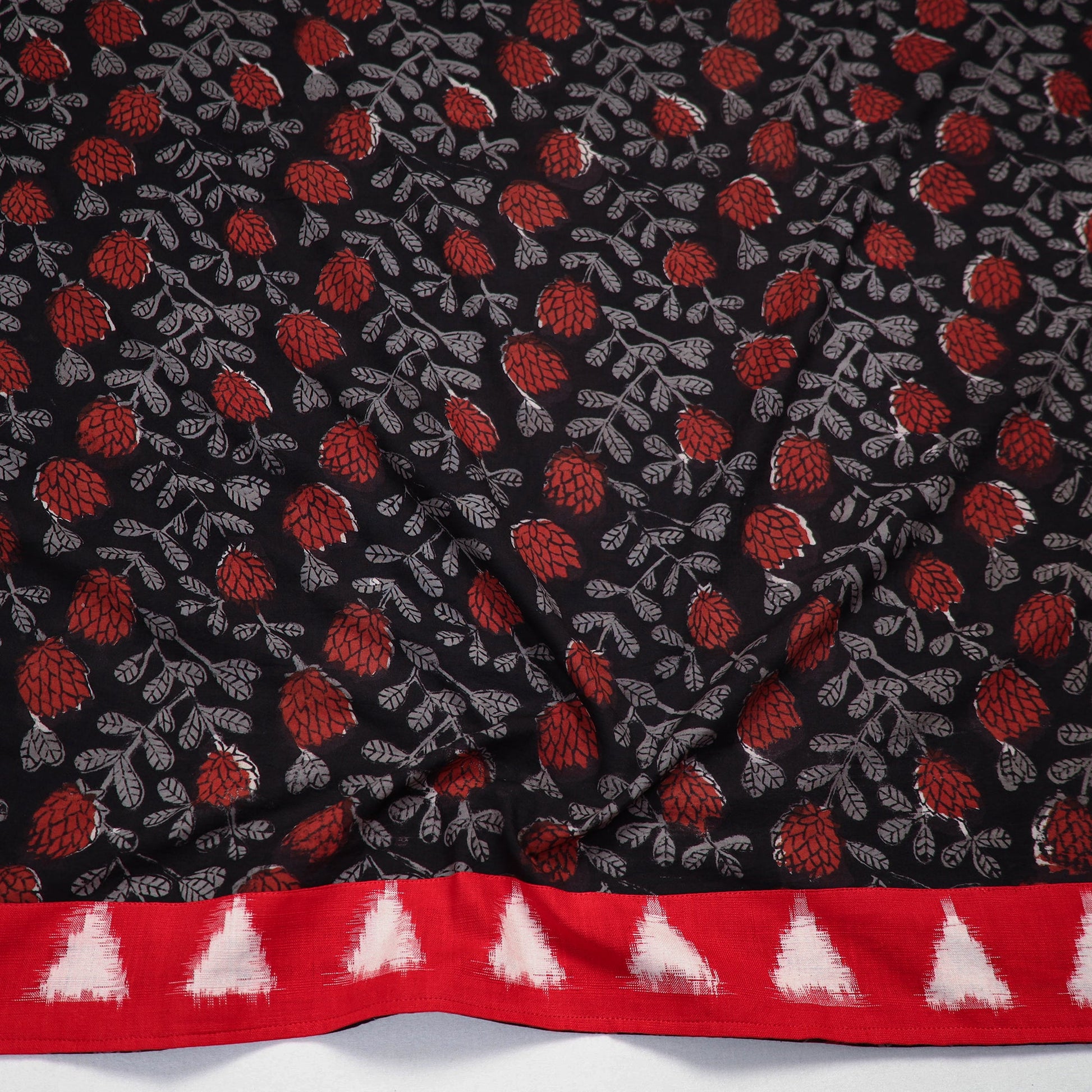 Black - Block Printed Cotton Bagru Blouse Piece 24