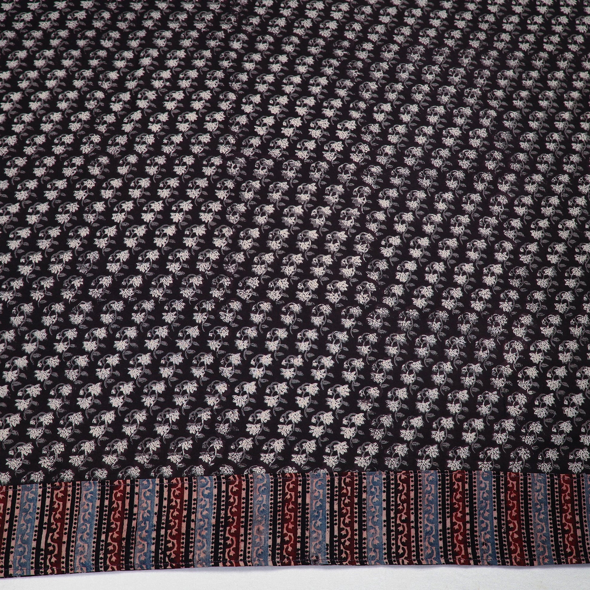 Black  - Block Printed Cotton Bagru Blouse Piece 27
