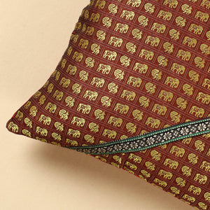 Brown - Khun Weave Cotton Cushion Cover (16 x 16 in)
