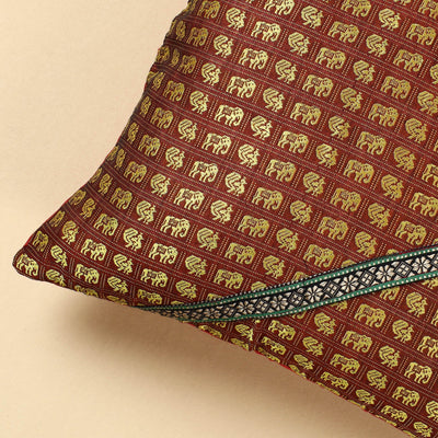 Brown - Khun Weave Cotton Cushion Cover (16 x 16 in)
