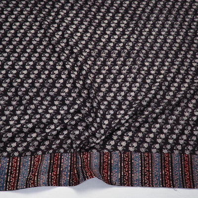 Black  - Block Printed Cotton Bagru Blouse Piece 27