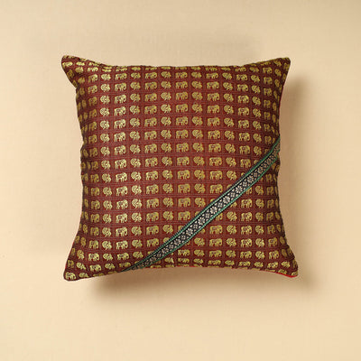 Brown - Khun Weave Cotton Cushion Cover (16 x 16 in)