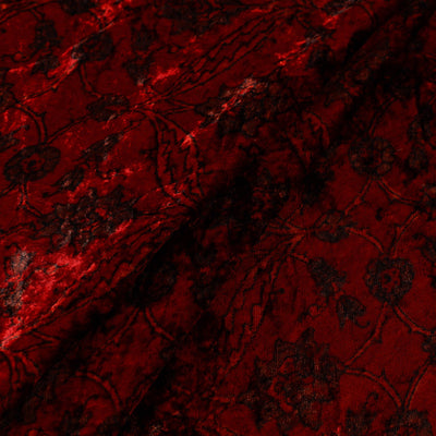 Block Printed Velvet Natural Dyed Ajrakh Fabric 01