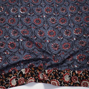 Blue - Block Printed Cotton Bagru Blouse Piece 28
