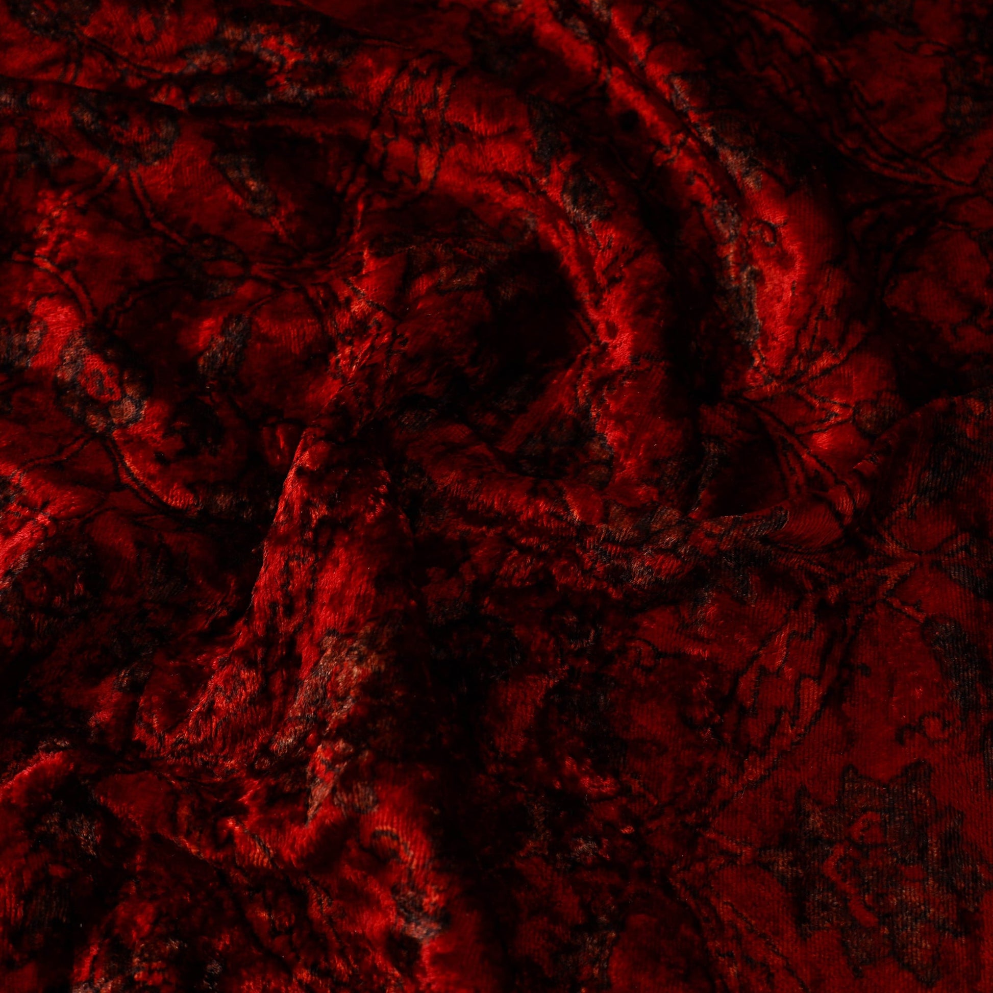 Block Printed Velvet Natural Dyed Ajrakh Fabric 01