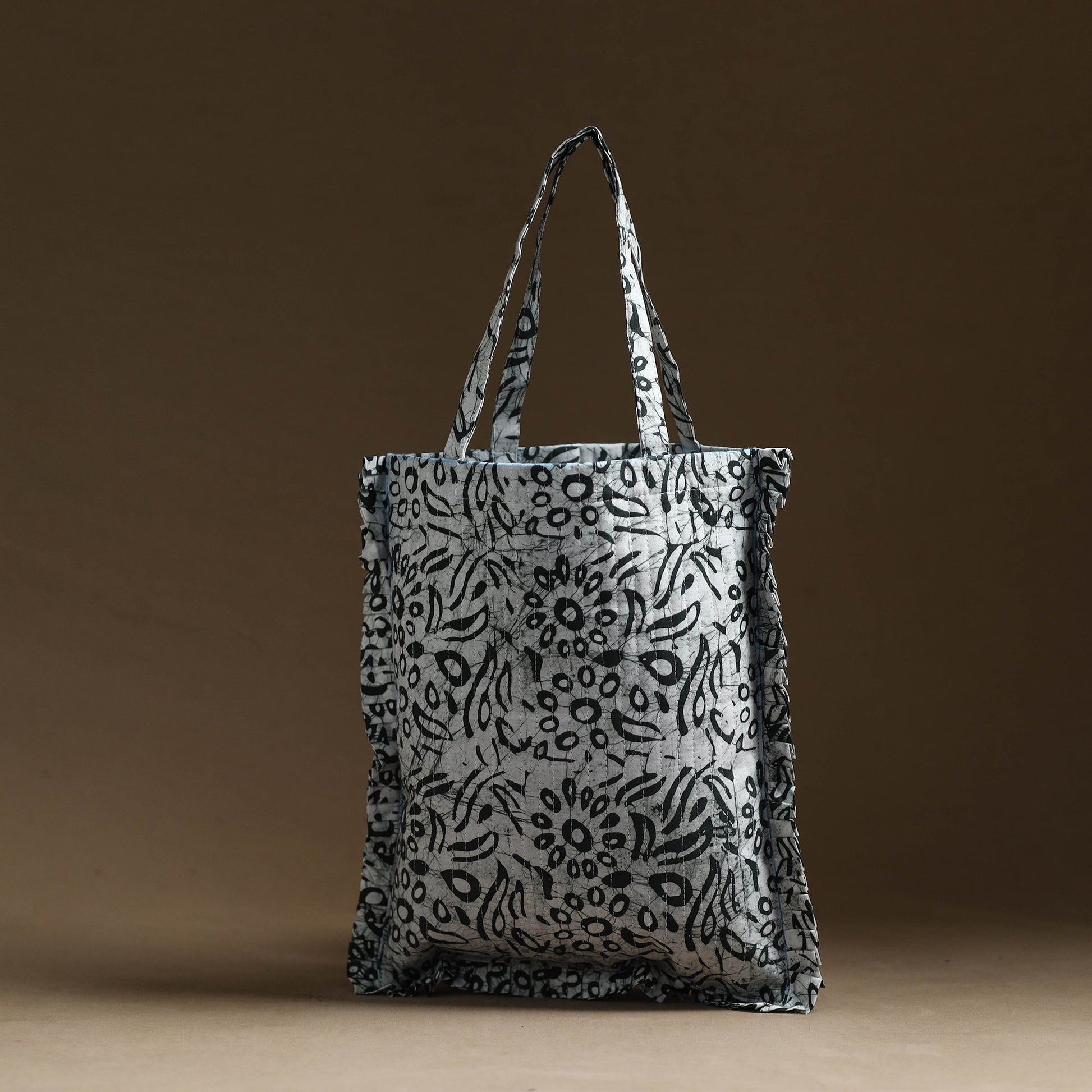 Black - Handcrafted Cotton Frill Jhola Bag 60
