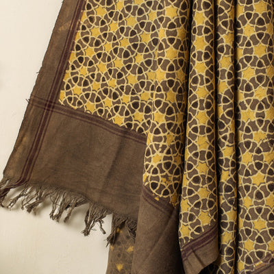 Brown - Block Print Cotton Ajrakh Handloom Towel