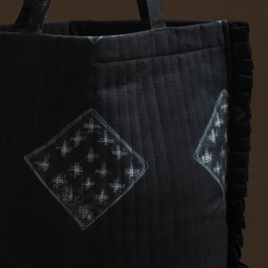 Black - Handcrafted Cotton Frill Jhola Bag 65