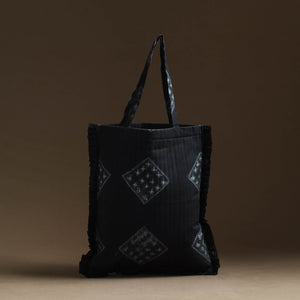 Black - Handcrafted Cotton Frill Jhola Bag 65