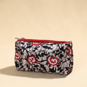 Black - Hand Batik Printed Cotton Toiletry Pouch 05