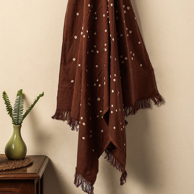 Brown - Bandhani Tie-Dye Handloom Cotton Towel
