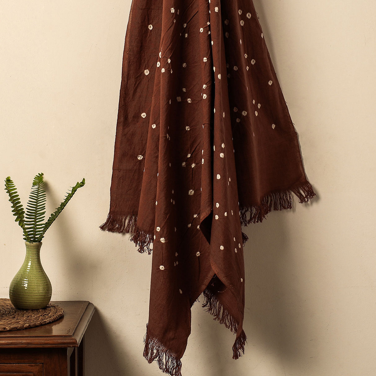 Brown - Bandhani Tie-Dye Handloom Cotton Towel