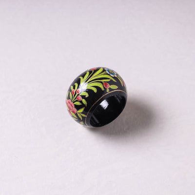 Black - Floral Handpainted Wooden Napkin Holder