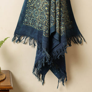 Blue - Block Print Cotton Ajrakh Handloom Towel