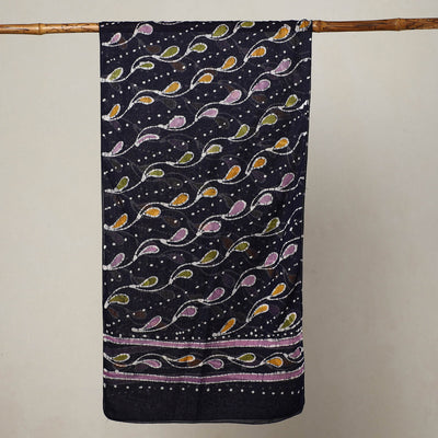Blue - Hand Batik Printed Mul Cotton Stole 19