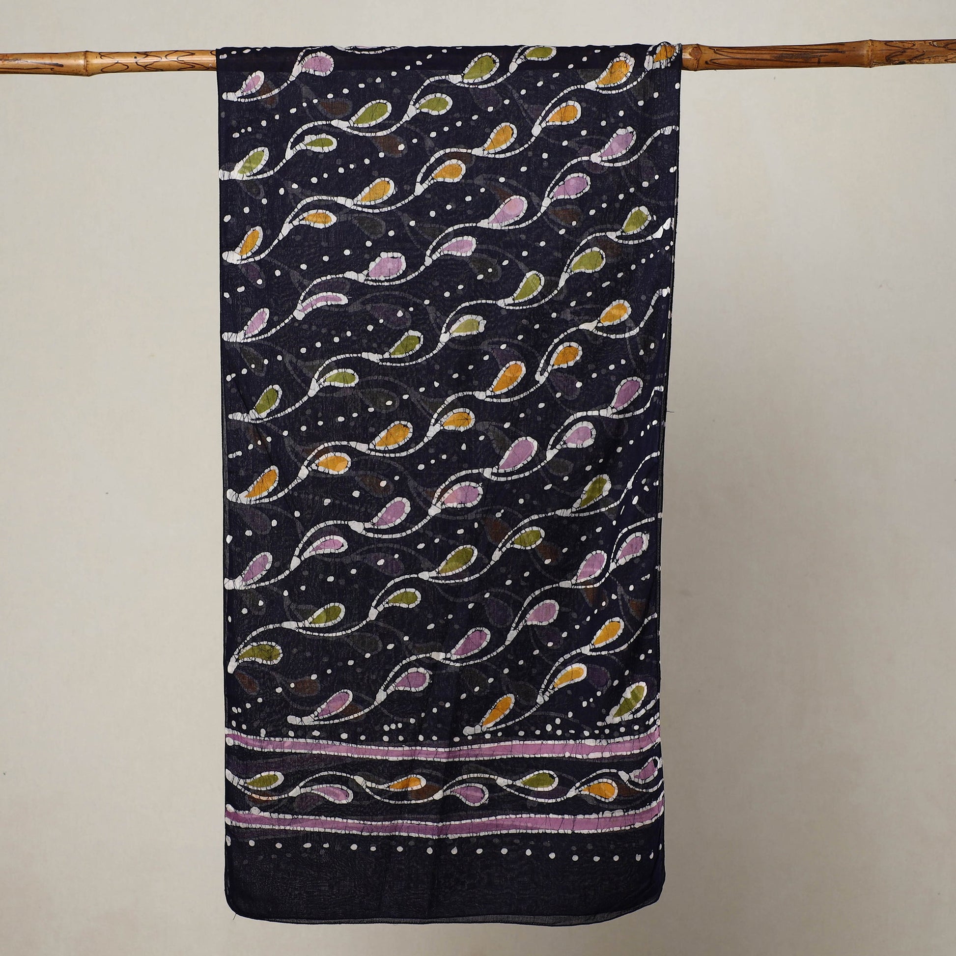 Blue - Hand Batik Printed Mul Cotton Stole 19