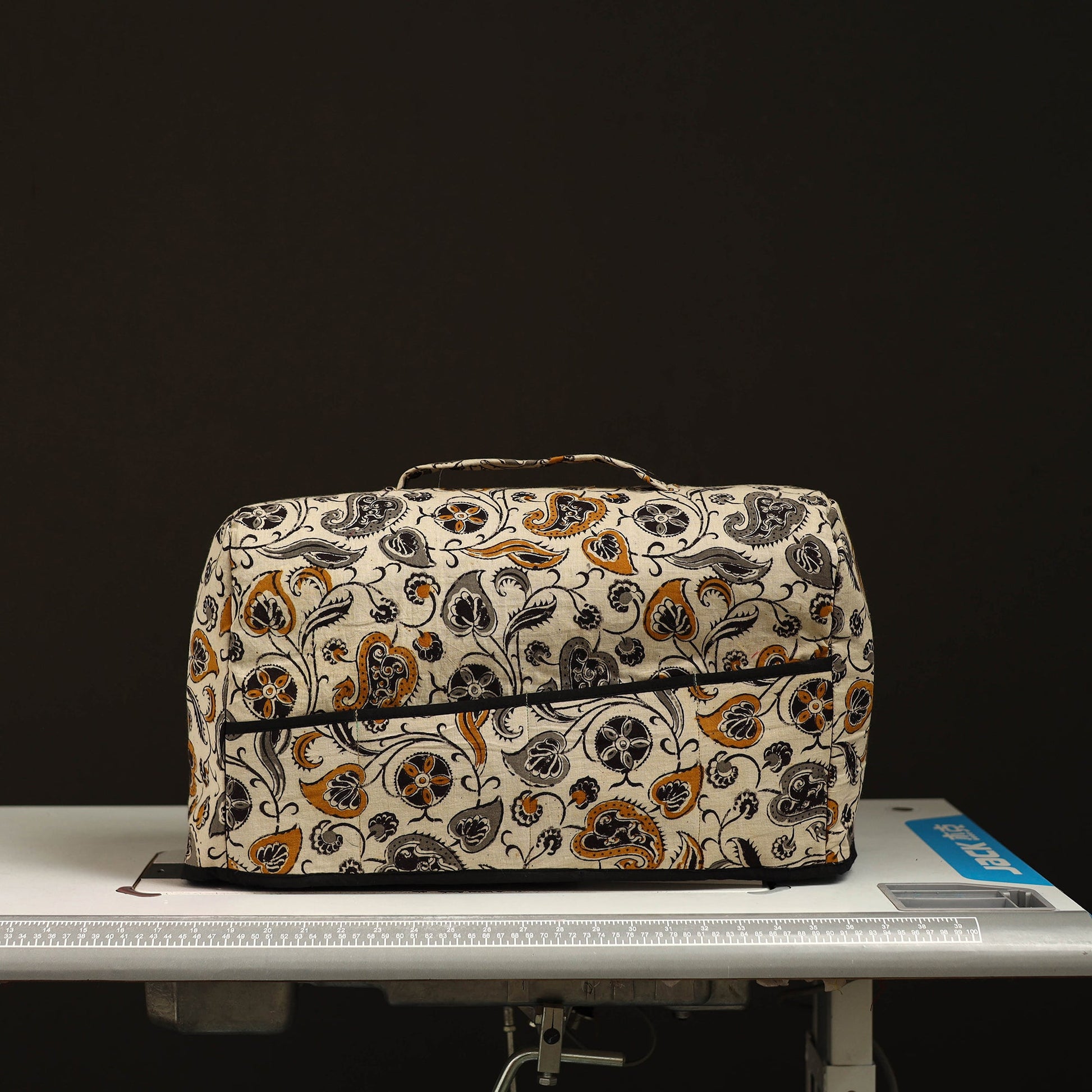 Beige - Handcrafted Cotton Sewing Machine Cover 24