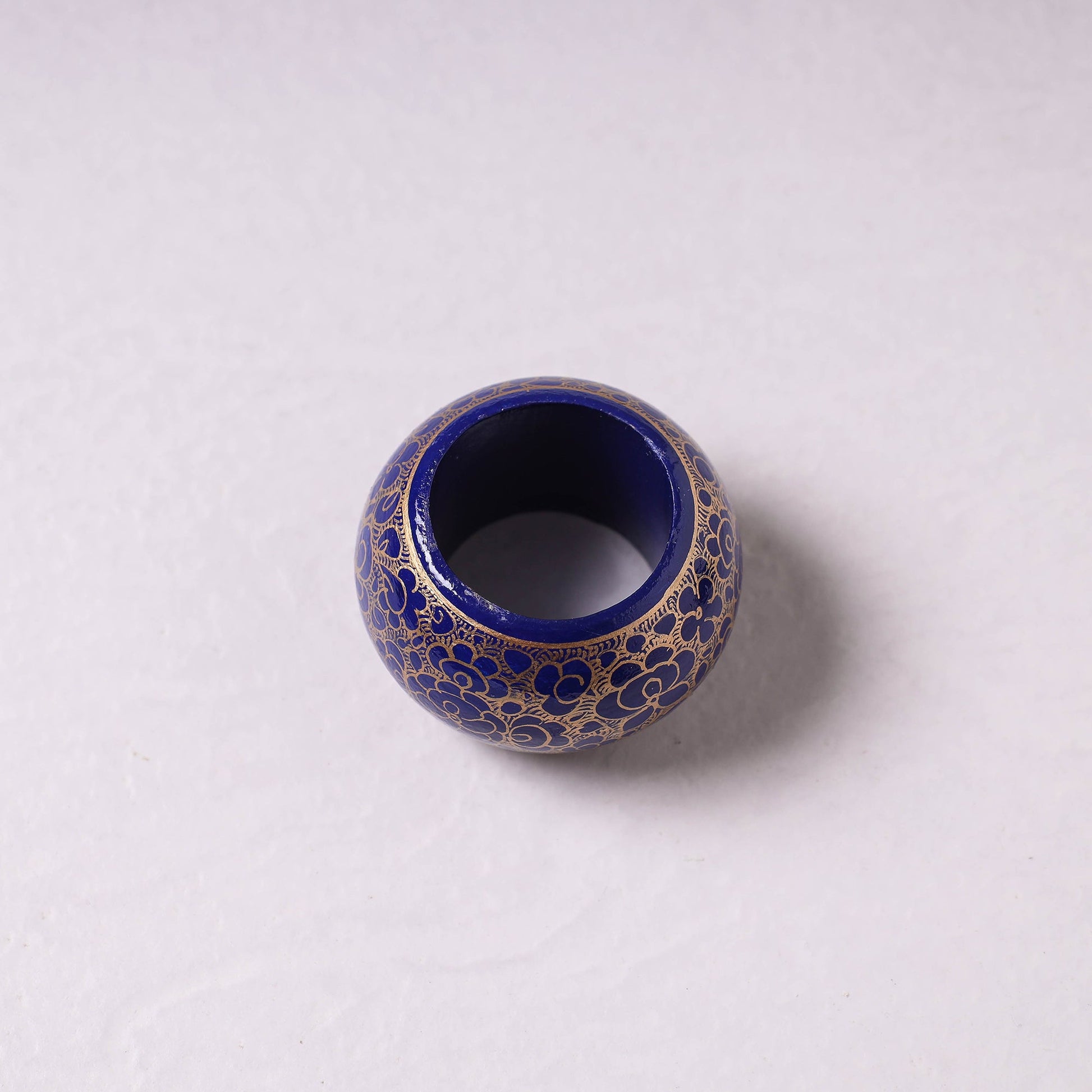 Blue - Floral Handpainted Wooden Napkin Holder