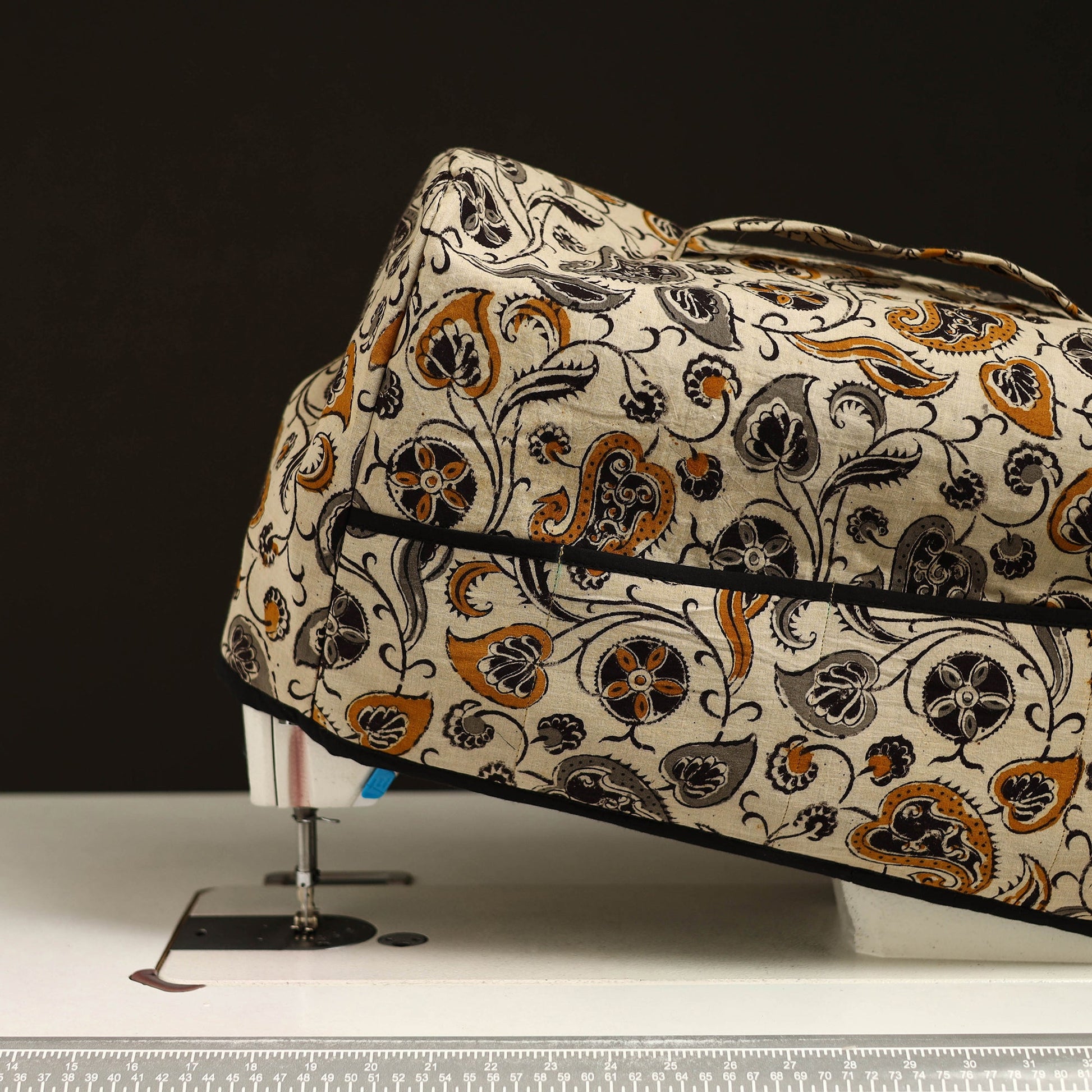 Beige - Handcrafted Cotton Sewing Machine Cover 24