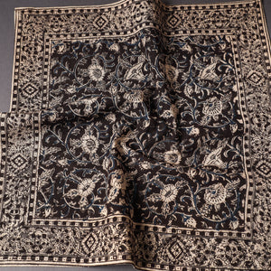 Black - Pedana Kalamkari Block Printed Cotton Napkin (18 x 18 in)