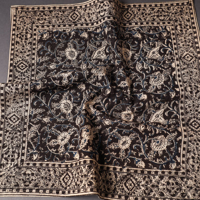 Black - Pedana Kalamkari Block Printed Cotton Napkin (18 x 18 in)