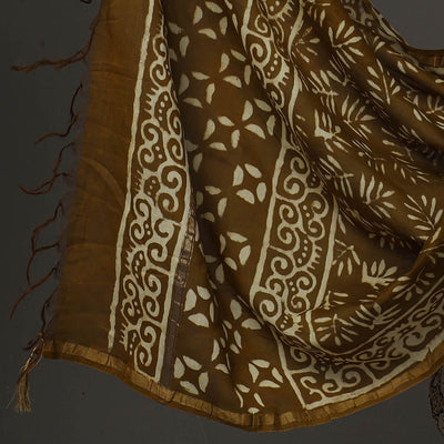 Brown - 2pc Block Printed Cotton Bagru Dress Material 39