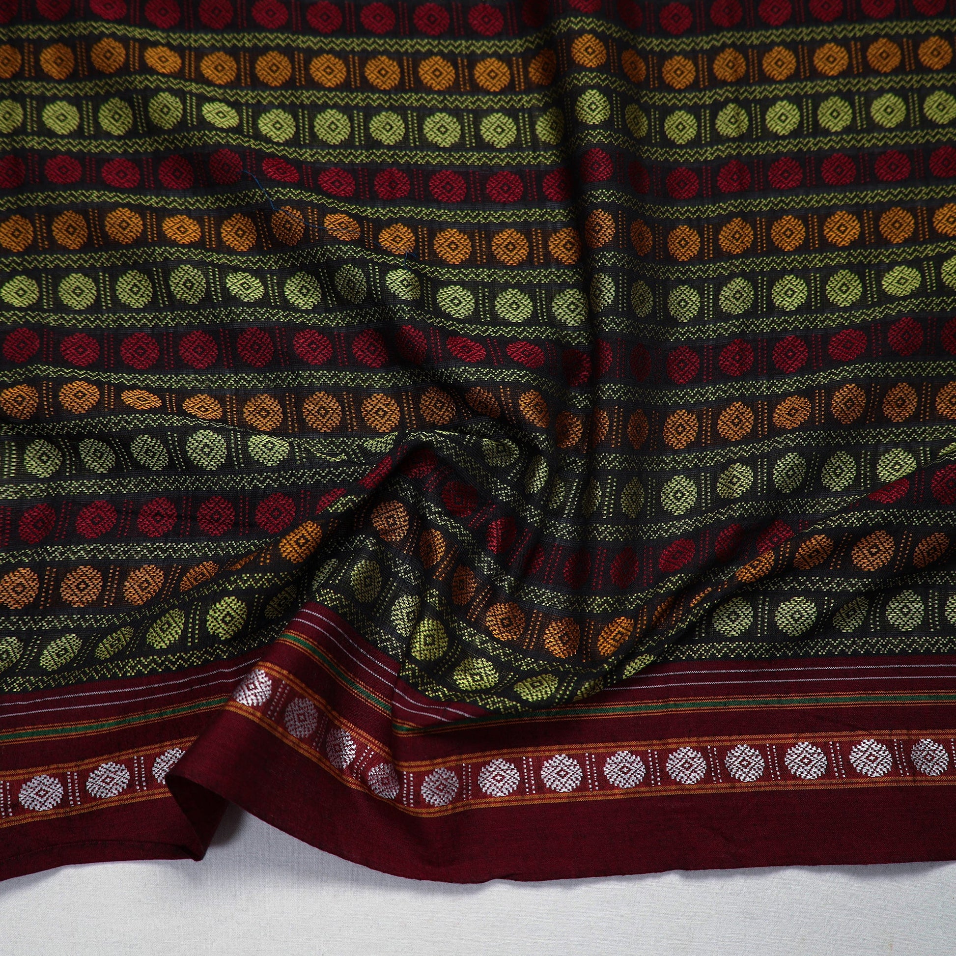 Black - Multicolor - Khun Weave Cotton Blouse Piece 45
