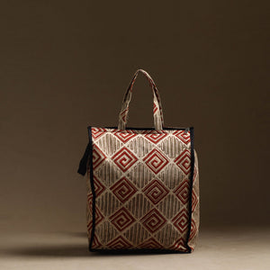 Beige - Handmade Cotton Shopping Hand bag 08