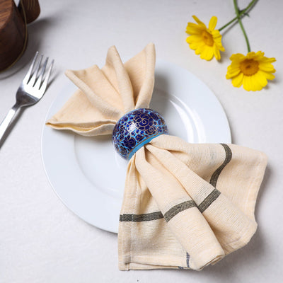 Blue - Floral Handpainted Wooden Napkin Holder