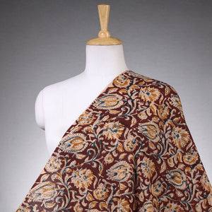 Brown - Kalamkari Block Printed Cotton Fabric