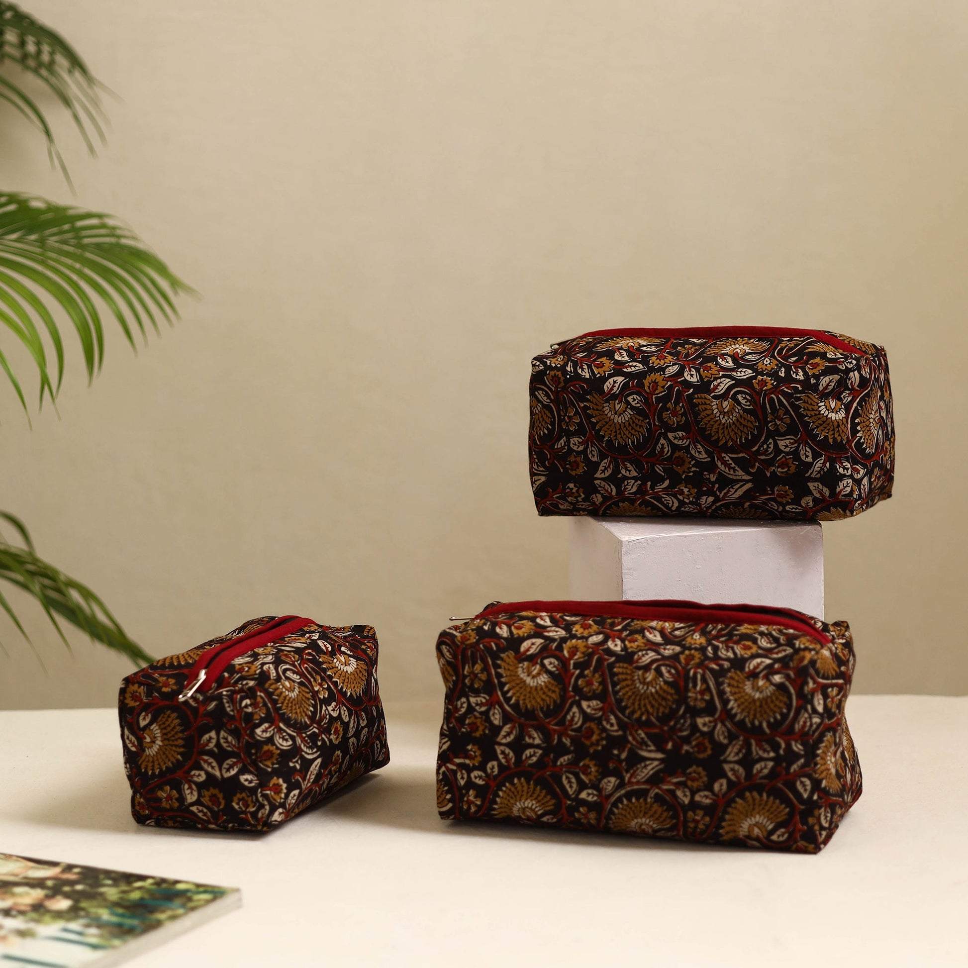 Black - Handmade Cotton Toiletry Bags (Set of 3) 02