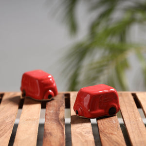 Auto Rickshaw - Handcrafted Ceramic Toys (Set of 2)