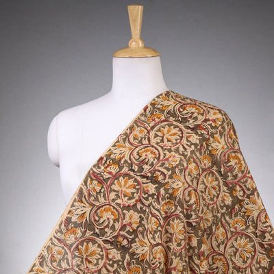Brown - Kalamkari Block Printed Cotton Fabric