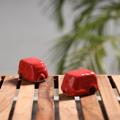 Auto Rickshaw - Handcrafted Ceramic Toys (Set of 2)