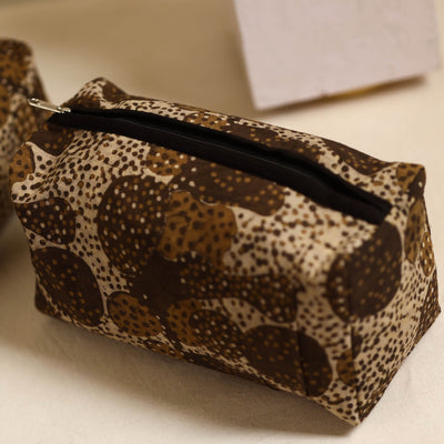 Brown - Handmade Cotton Toiletry Bags (Set of 3) 03