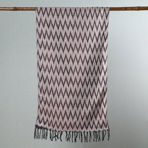 Brown - Handloom Mercerized Cotton Pochampally Ikat Stole 22
