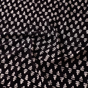 Black - Bagh Hand Block Printed Mul Cotton Fabric 07