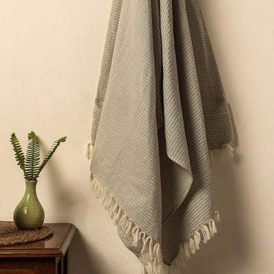 Beige - Waffle Weave Handwoven Pure Cotton Towel