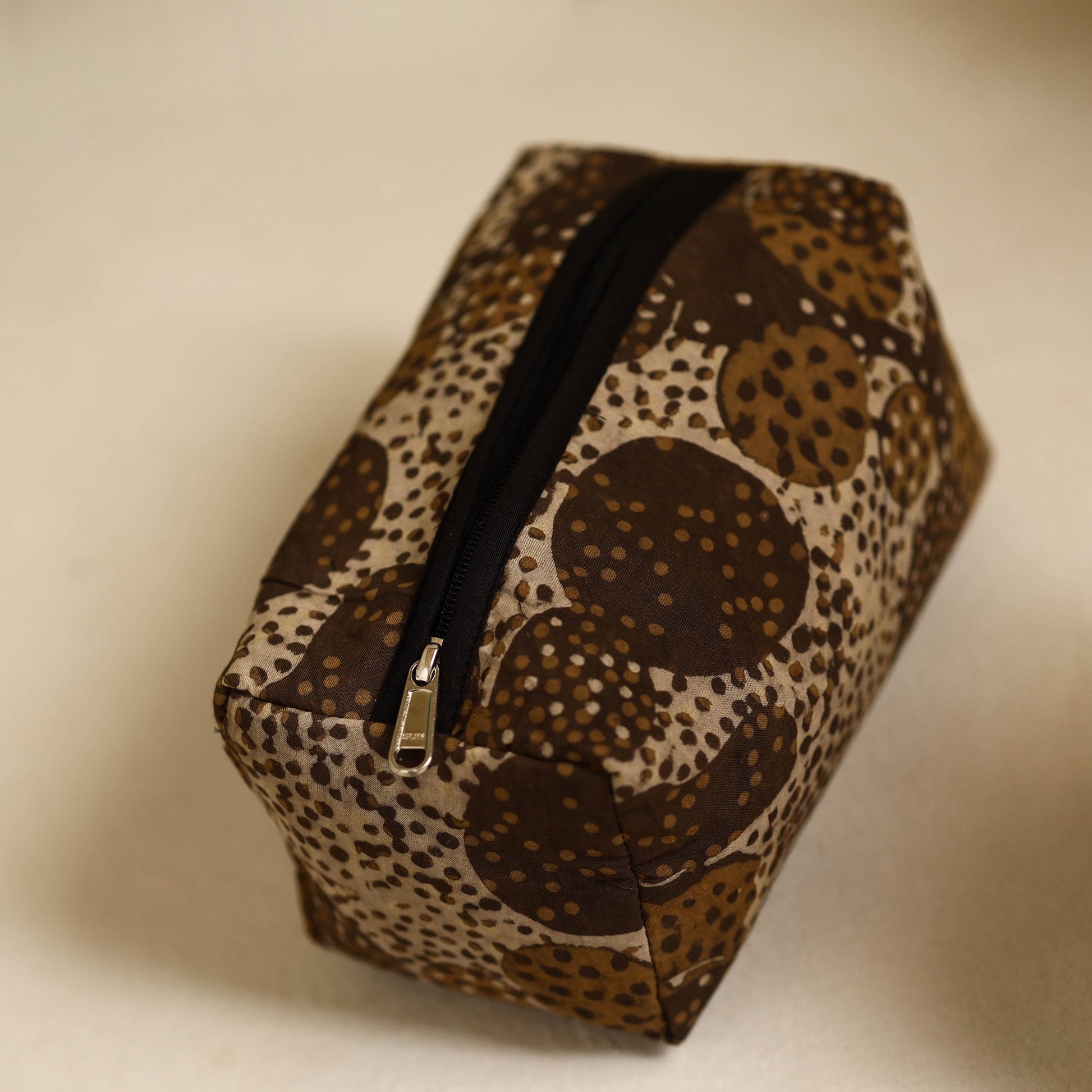 Brown - Handmade Cotton Toiletry Bags (Set of 3) 03