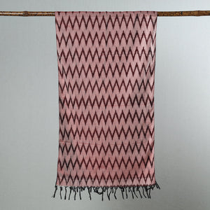 Brown - Handloom Mercerized Cotton Pochampally Ikat Stole 13