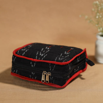 Black - Handmade 4 Pockets Cotton Jewelry Bag 36