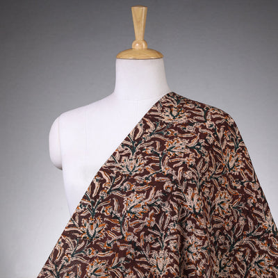 Brown - Kalamkari Block Printing Natural Dyed Cotton Fabric
