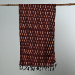 Brown - Handloom Mercerized Cotton Pochampally Ikat Stole 06