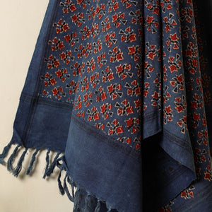 Blue - Block Print Cotton Ajrakh Handloom Towel