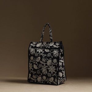 Black - Handmade Cotton Shopping Hand bag 21