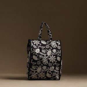 Black - Handmade Cotton Shopping Hand bag 21