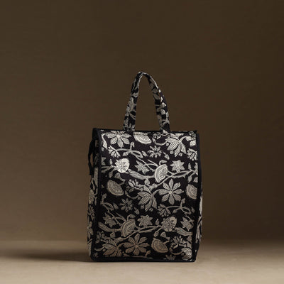 Black - Handmade Cotton Shopping Hand bag 21