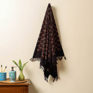 Black - Block Print Cotton Ajrakh Handloom Towel